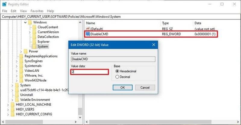 disable-commandprompt-registry-windows-10