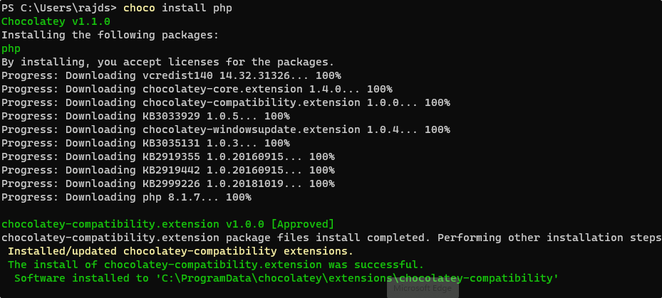 install-php-on-windows-11-using-choco