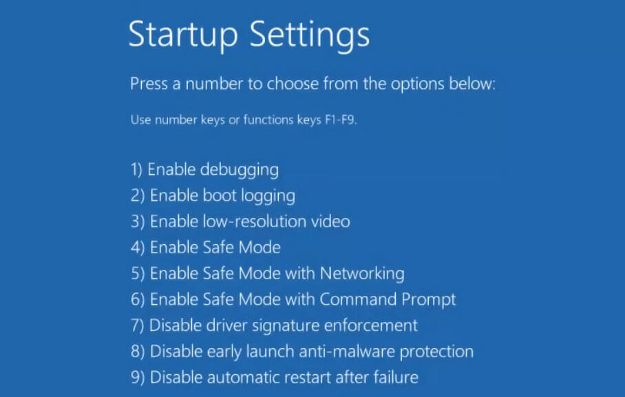 startup-settings-safe-mode-options