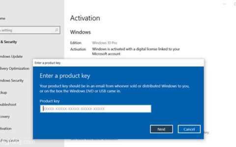 更改windows 10中不可用的产品密钥链接