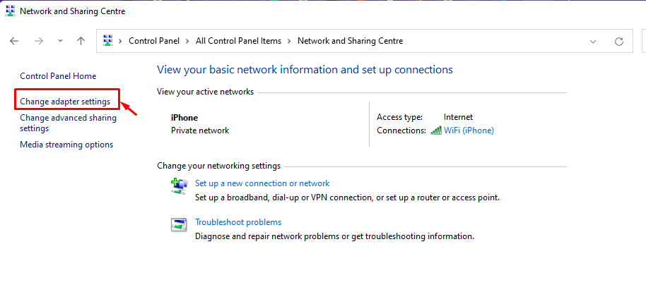 change-adapter-setting