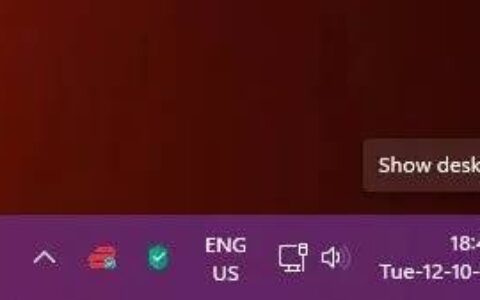 如何在 windows 11 的任务栏上启用或禁用显示桌面