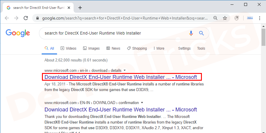 search-for-directx-end-user-runtime-web-installer