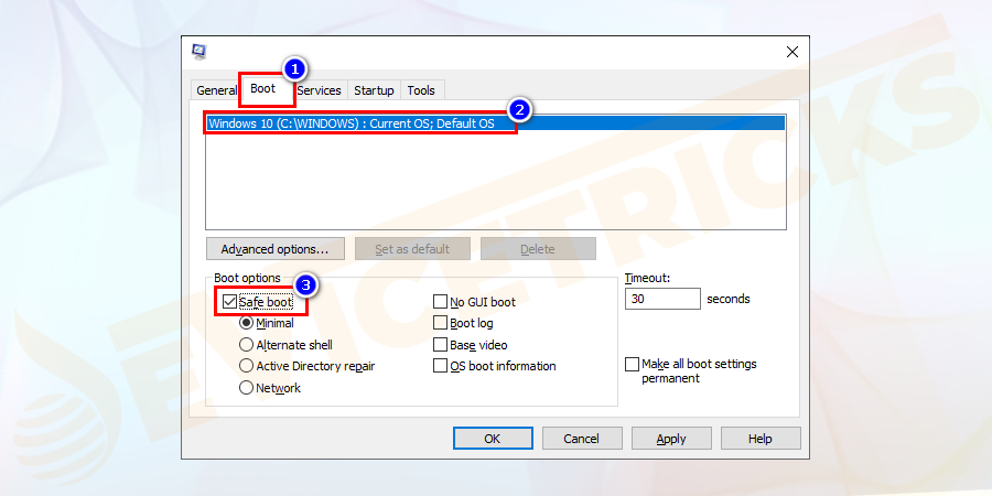 select-windows-10-safe-boot